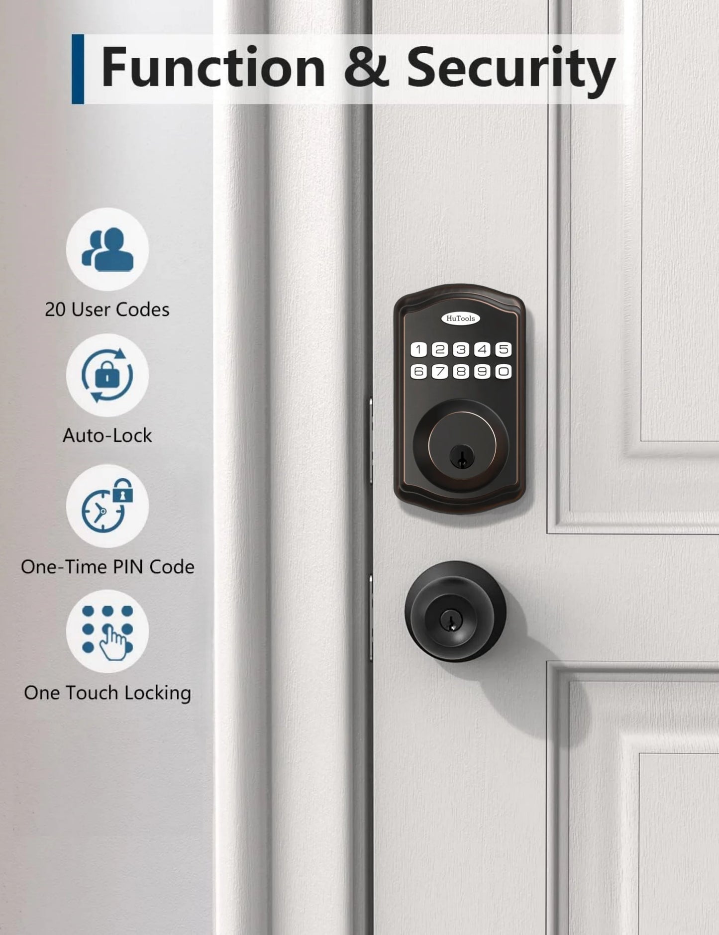 Keyless Entry Door Lock with Key Override