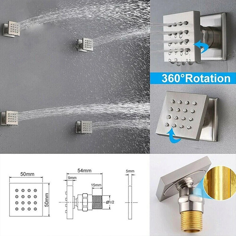 Brushed Ceiling Shower Head with LED Lights