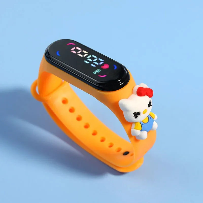 Pokemon Pikachu Avengers Spiderman LED Student Kids Sports Touch Cartoon Electronic Clock Watch Boys Girls Christmas Gifts Toys