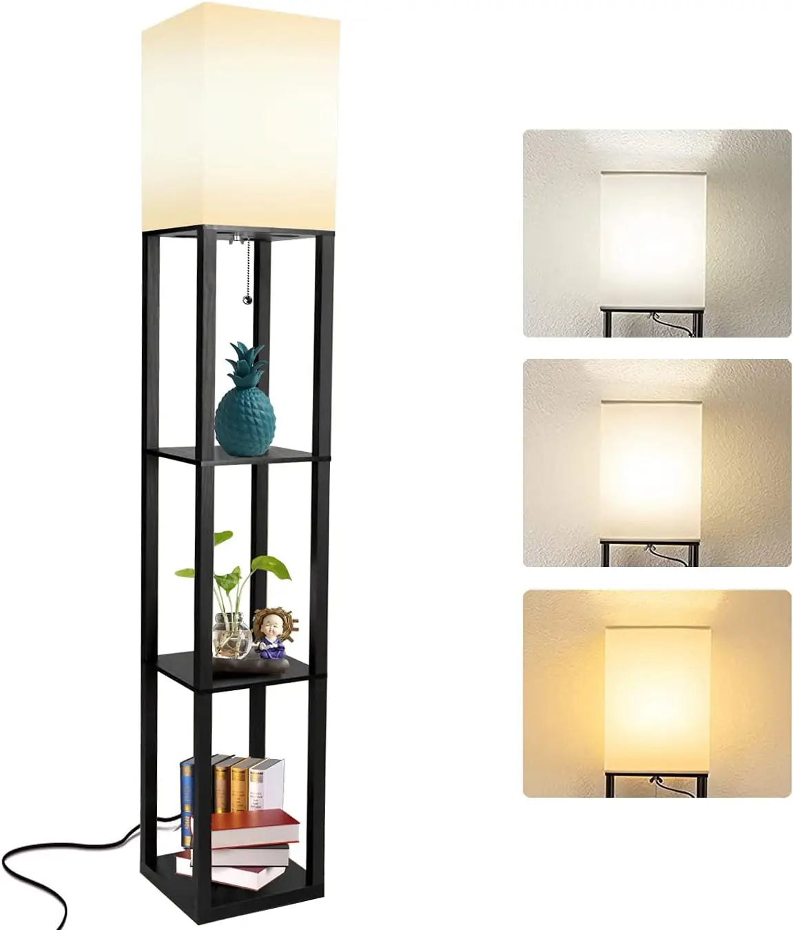 Modern Standing Shelf Light with 3 CCT LED Bulbs