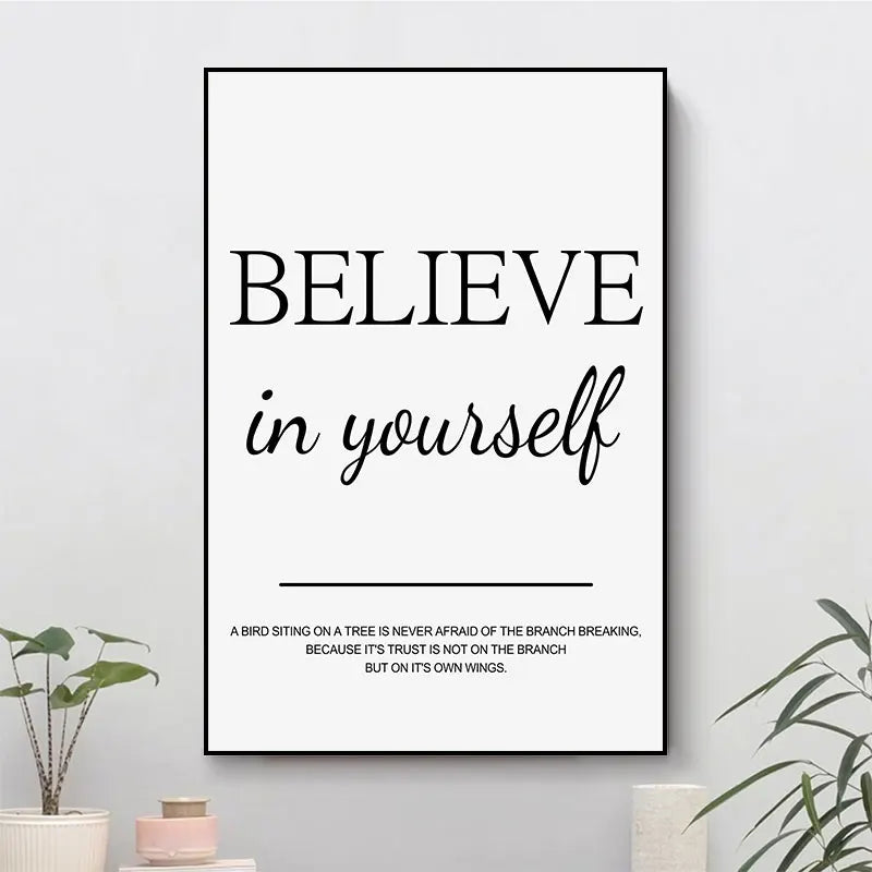 Modern Simple Decorative Picture Inspirational Wall Art Poster for Living Room