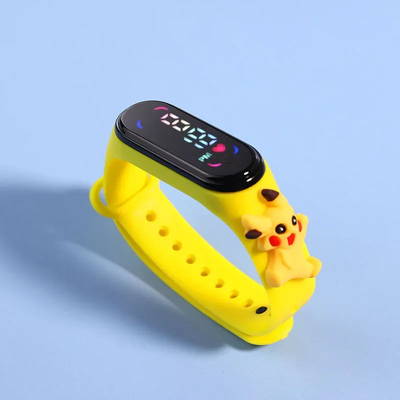 Pokemon Pikachu Avengers Spiderman LED Student Kids Sports Touch Cartoon Electronic Clock Watch Boys Girls Christmas Gifts Toys