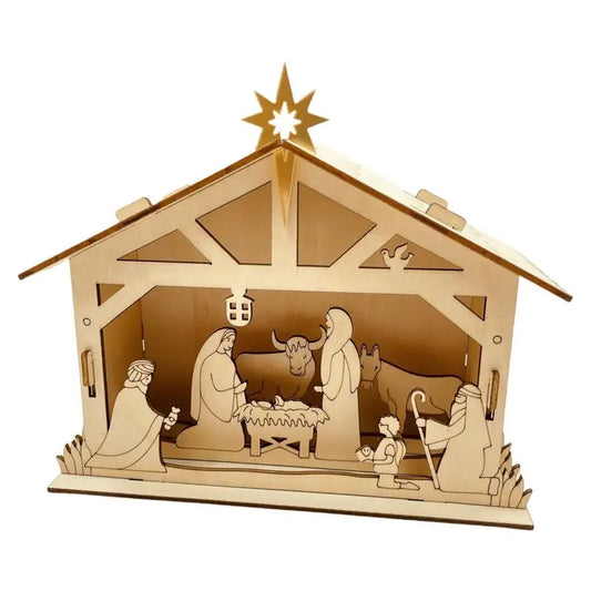 Nativity Scene Oramentns Wooden House Shaped Birth Of Jesus
Christian Décor 
Birth Of Jesus Christian Décor
 Hangable Décor For