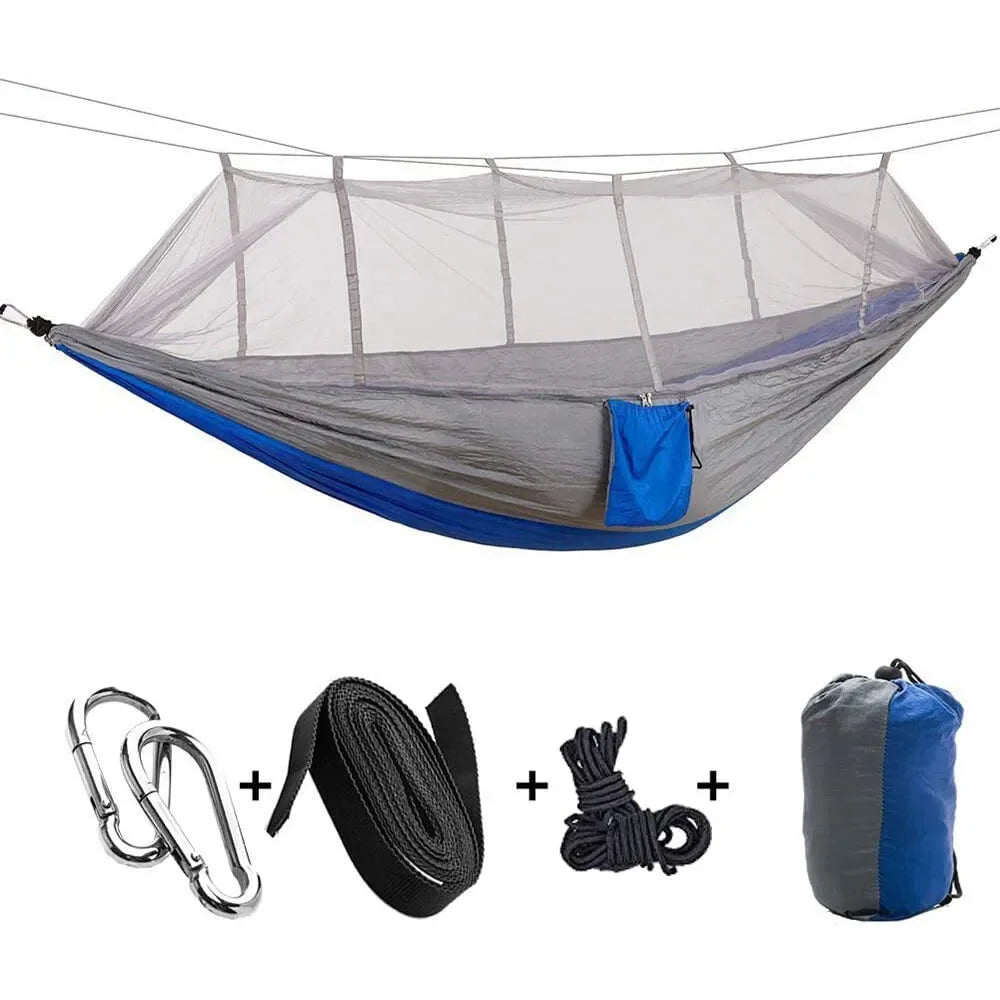 660lbs Portable Double Person Camping Hammock Tent with Mosquito Net Hanging Bed