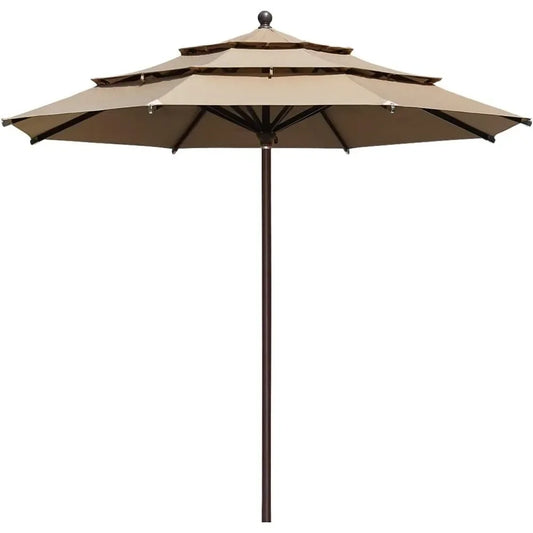 Large Beach Umbrella Stand Heather Beige Outdoor Garden Umbrella Windproof Strong Patio Furniture Outdoor Set the Holder Parasol