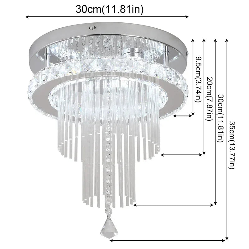 Modern Pendant Light Rain Drop Crystal Chandelier