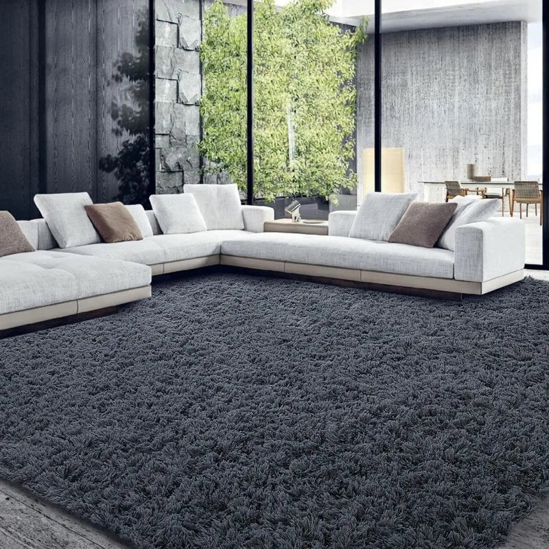 Ultra Fuzzy Large Plush Faux Fur Carpet for Living Room Bedroom, Non-Skid Fuzzy Rug