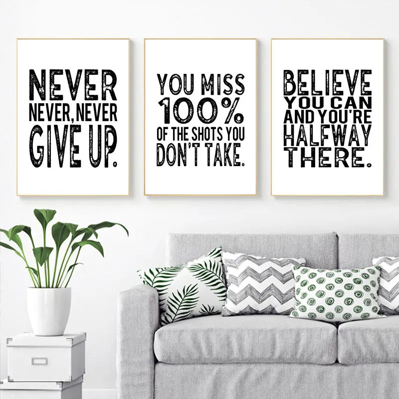 Modern Simple Inspirational Quotes Canvas Poster Prints