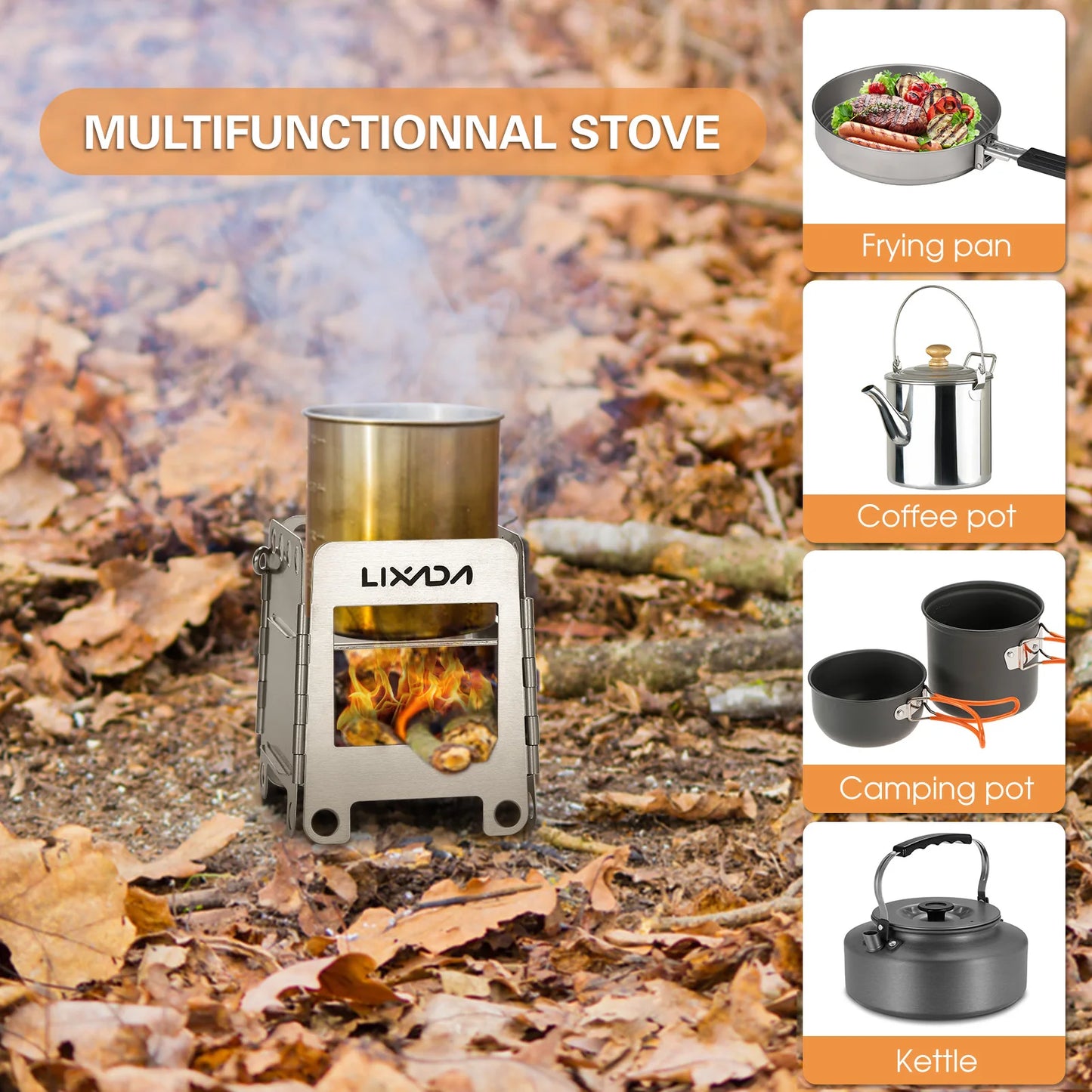 Portable Stainless Steel Lightweight Folding Wood Stove