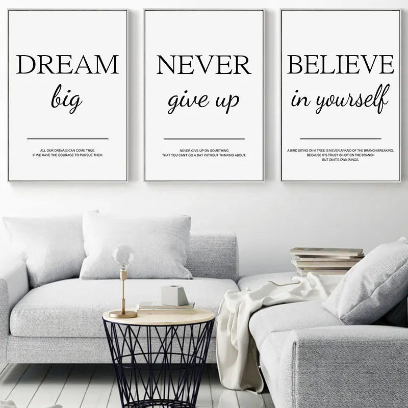 Modern Simple Decorative Picture Inspirational Wall Art Poster for Living Room