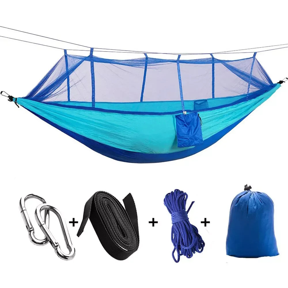 660lbs Portable Double Person Camping Hammock Tent with Mosquito Net Hanging Bed