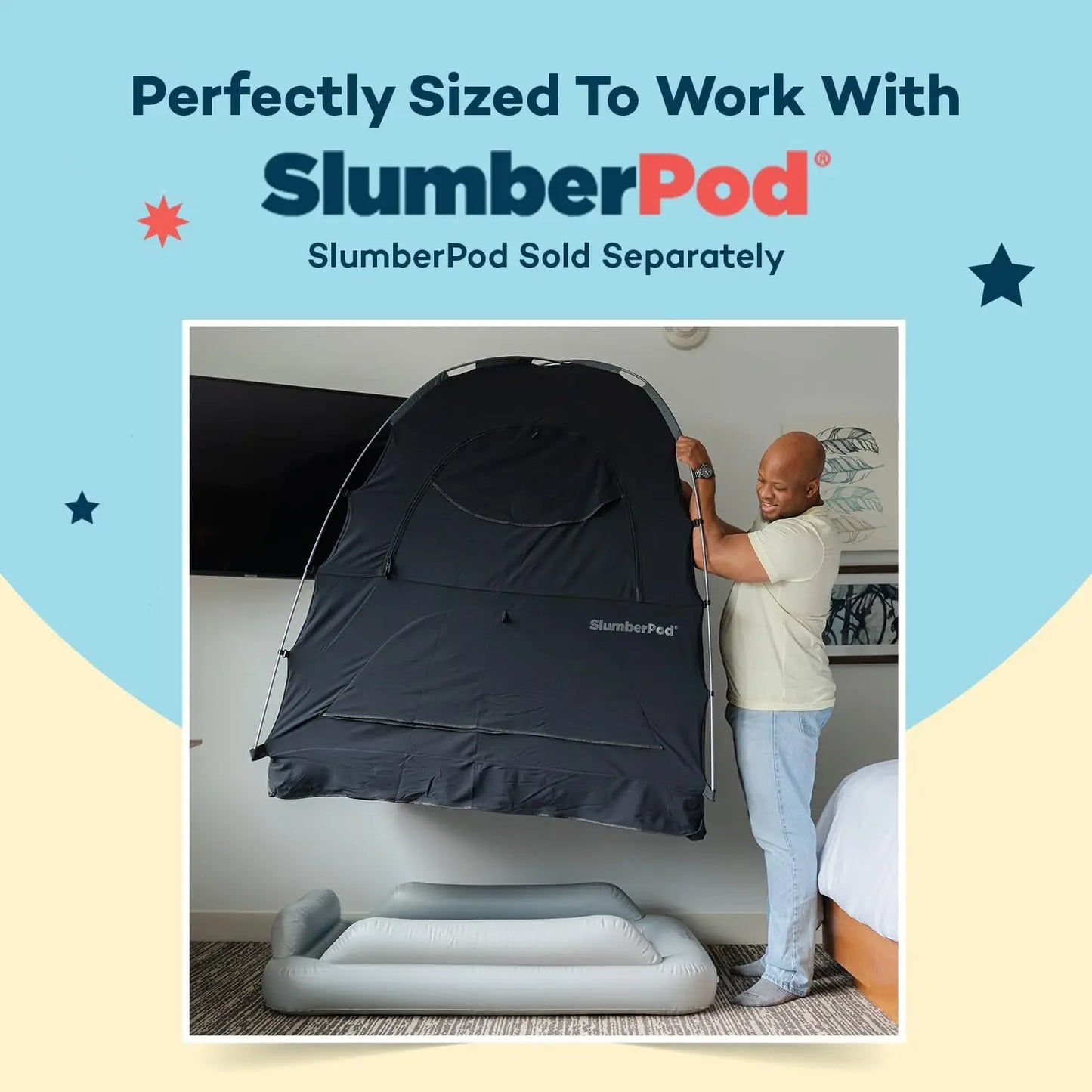 SlumberTot Inflatable Toddler Travel Bed - Portable Kids Air Mattress with Safety Bumpers - Perfectly Sized Ideal for