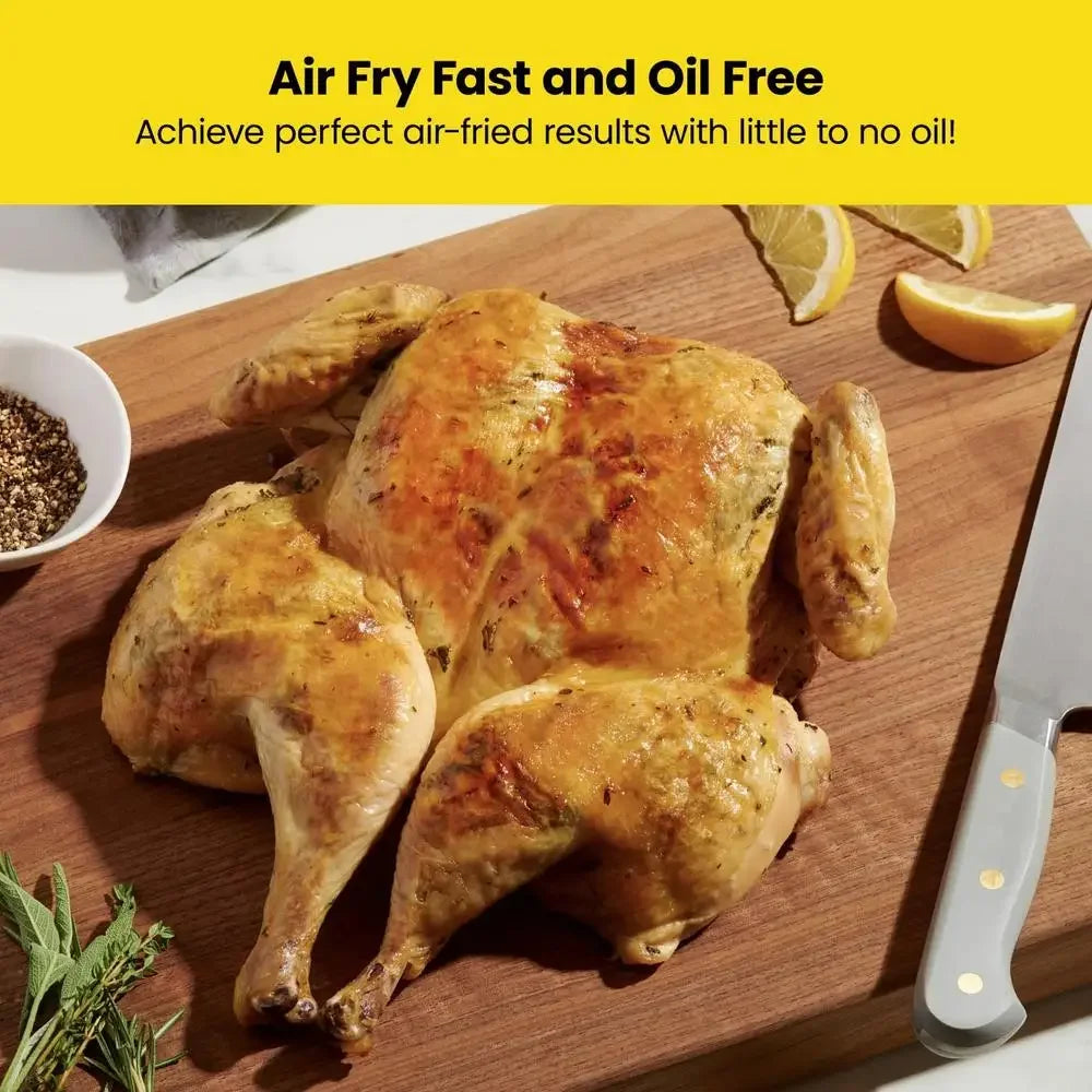 Digital Air Fryer 5 Qt One Touch Control Nonstick Presets French Fries Chicken Fish Meat LED Shake Reminder Automatic Shut-Off