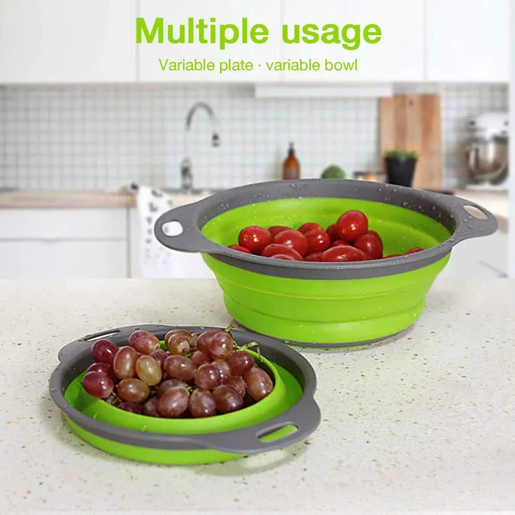 Silicone Folding Drain Basket
Fruit Vegetable Washing Basket 
Foldable Strainer Colander Collapsible Drainer
Kitchen Storage Tool