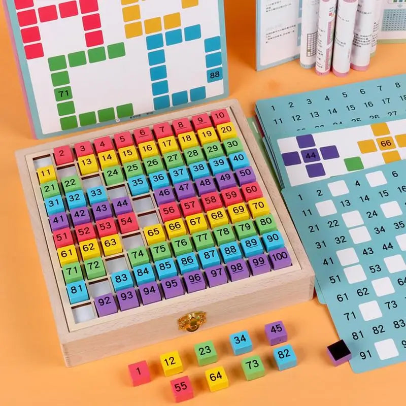 Math Hundred Board 1-100 Consecutive Numbers Learning Toy for Kids Preschool Educational Counting Game for 3 Years Old