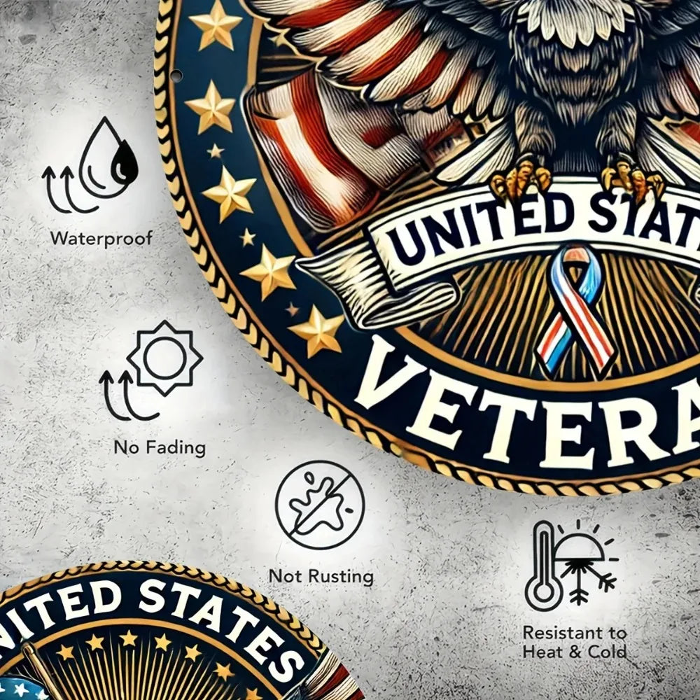 VETEAGLEWIT "US Veteran Sign" | Decor for Homes, Memorials, Vets & Wit Gifts