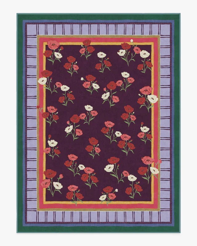 Iris Apfel Protea Forest Green Rug for Living Room