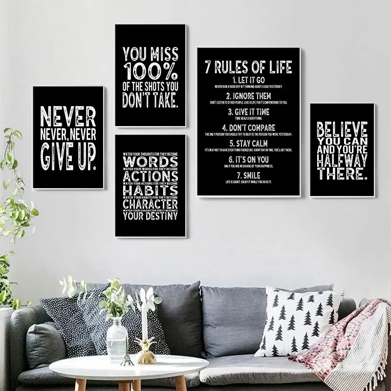 Modern Simple Inspirational Quotes Canvas Poster Prints