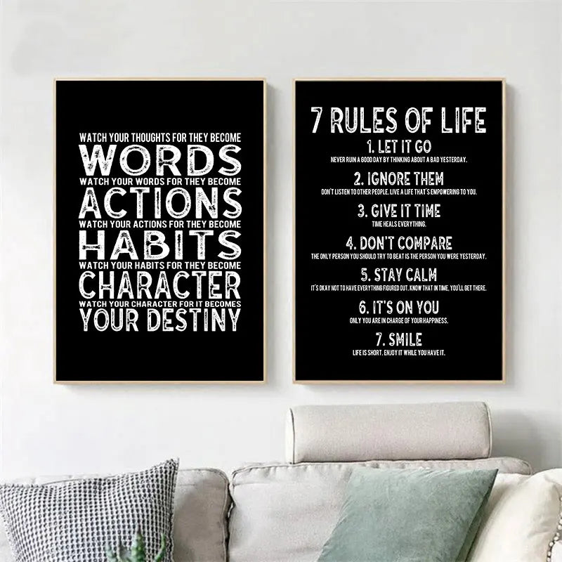 Modern Simple Inspirational Quotes Canvas Poster Prints