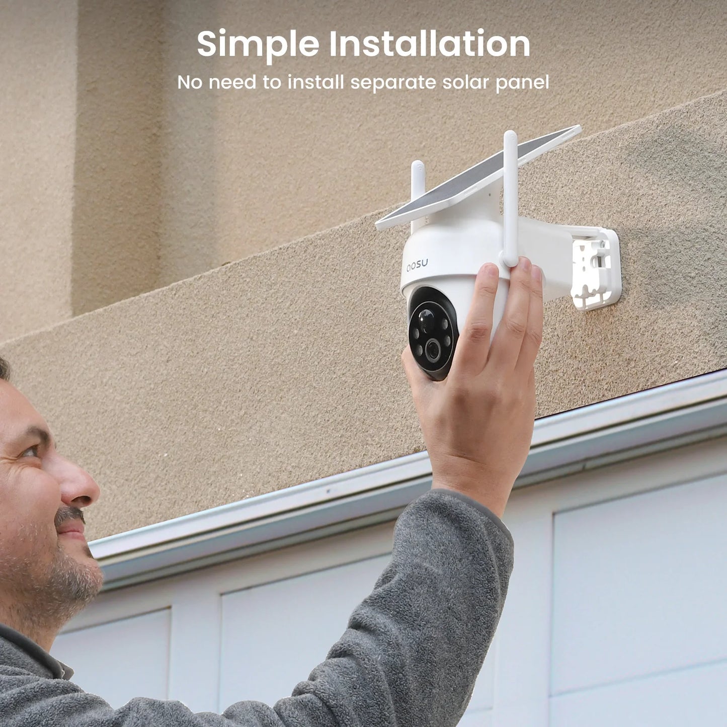 AOSU 3MP 100% Wire-Free Solar WiFi Camera