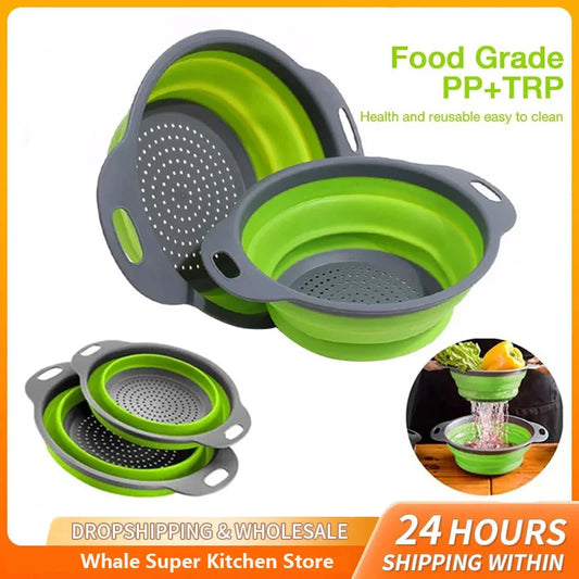 Silicone Folding Drain Basket
Fruit Vegetable Washing Basket 
Foldable Strainer Colander Collapsible Drainer
Kitchen Storage Tool