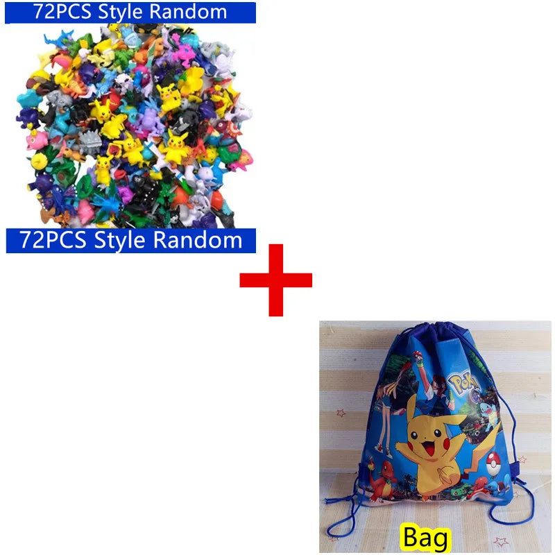 144 Style Pokemon Figure Toys Anime Pikachu Action Figure Model Ornamental Decoration Collect Toys For Children's Christmas Gift