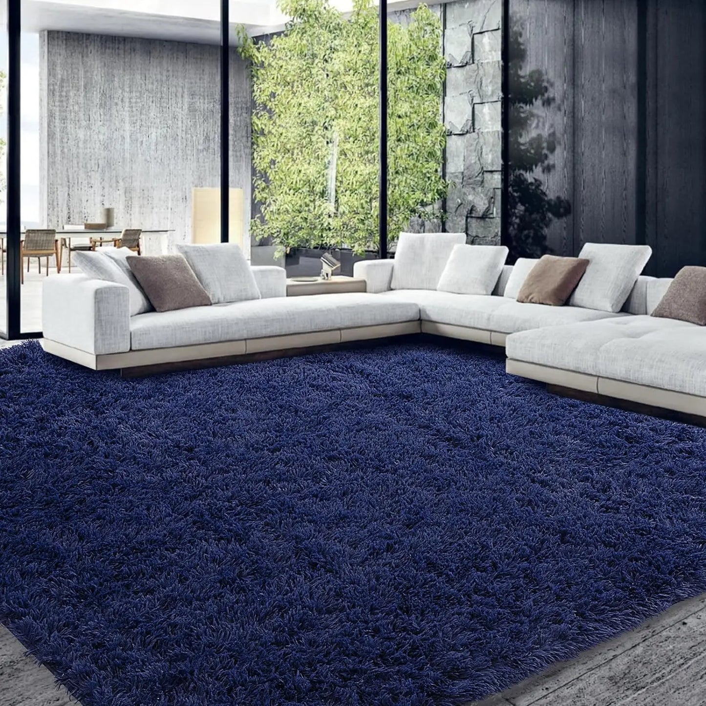 Ultra Fuzzy Large Plush Faux Fur Carpet for Living Room Bedroom, Non-Skid Fuzzy Rug