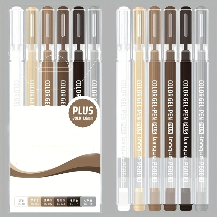 6pcs color highlighters 
suitable for notebooks, writing, greeting cards, school stationery, holiday gifts