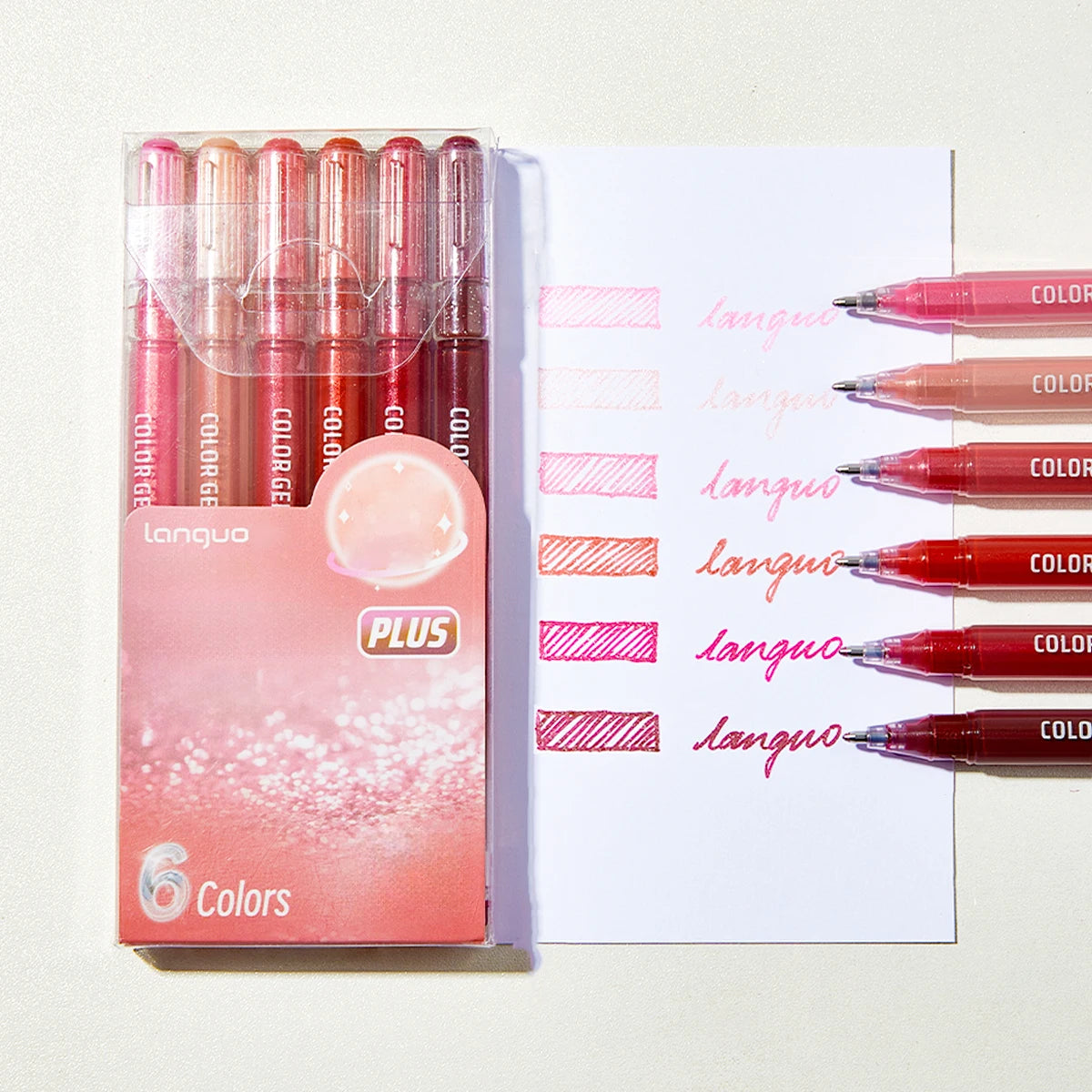 6pcs color highlighters 
suitable for notebooks, writing, greeting cards, school stationery, holiday gifts