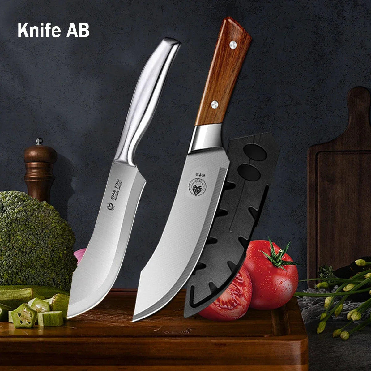 Kitchen Knife Chef Pig Killing Knife Multi-Purpose Meat Cleaver Butcher Knife Stainless Steel Kitchen Knives and Accessories