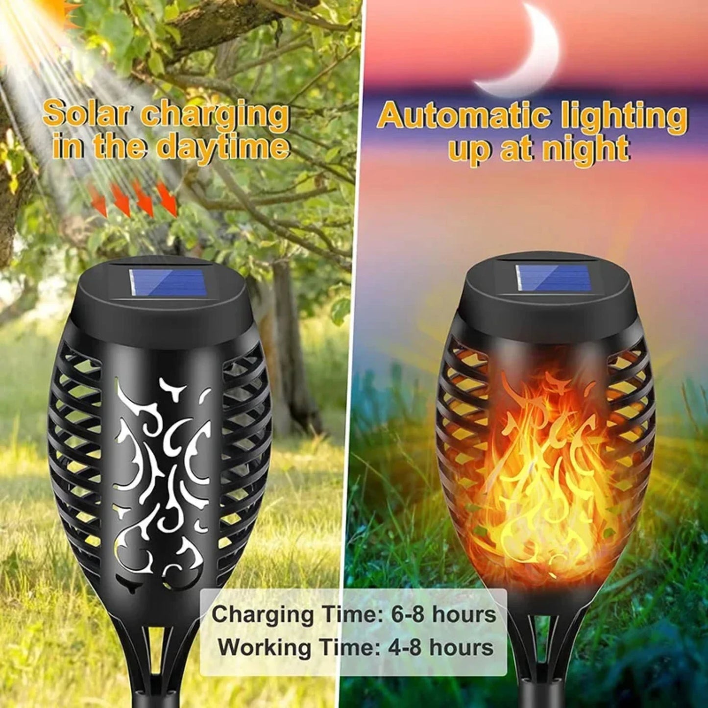 "Outdoor Waterproof Solar Torch Lights