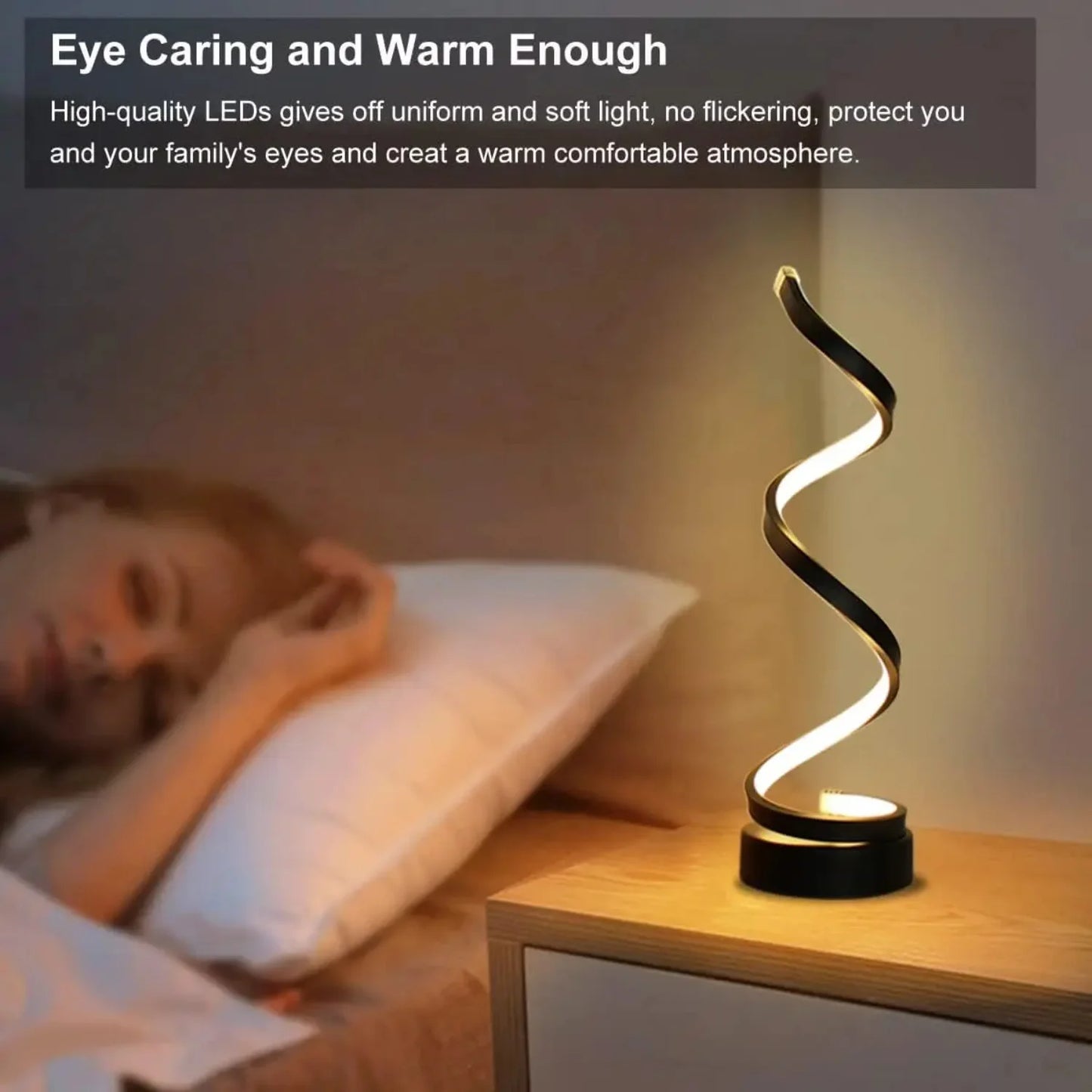 Modern Spiral Dimmable LED Table Lamp,,