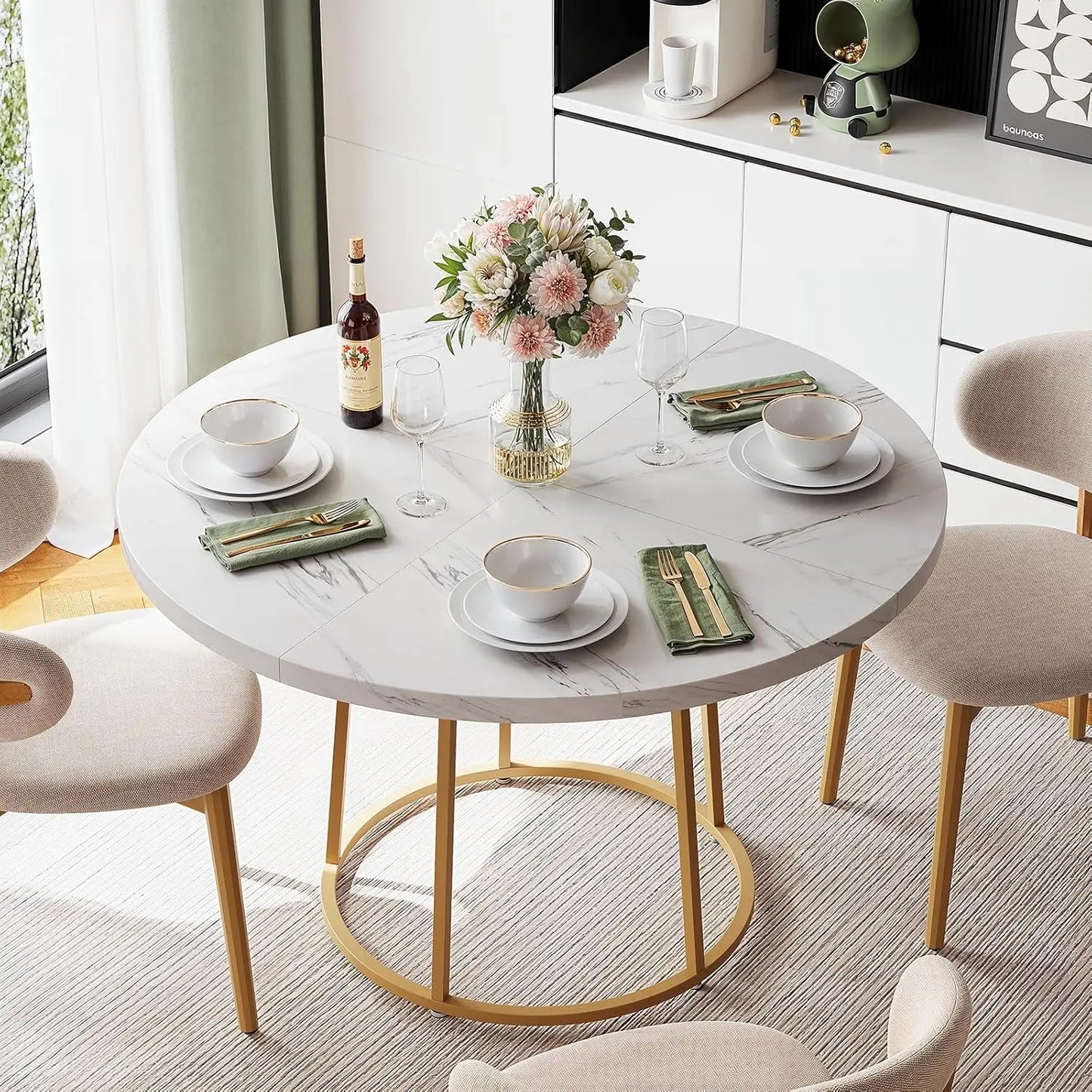 Round Dining Table for 4