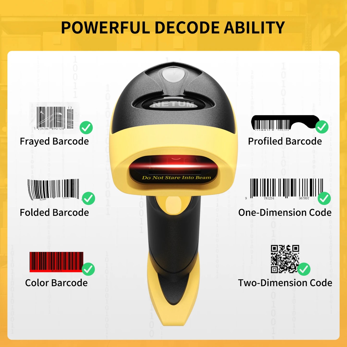 NETUM L8BL Bluetooth and Wireless 2D Barcode Scanner
L5 Wired QR Barcode Reader PDF417 Automatic Sensing for Pos Scanning