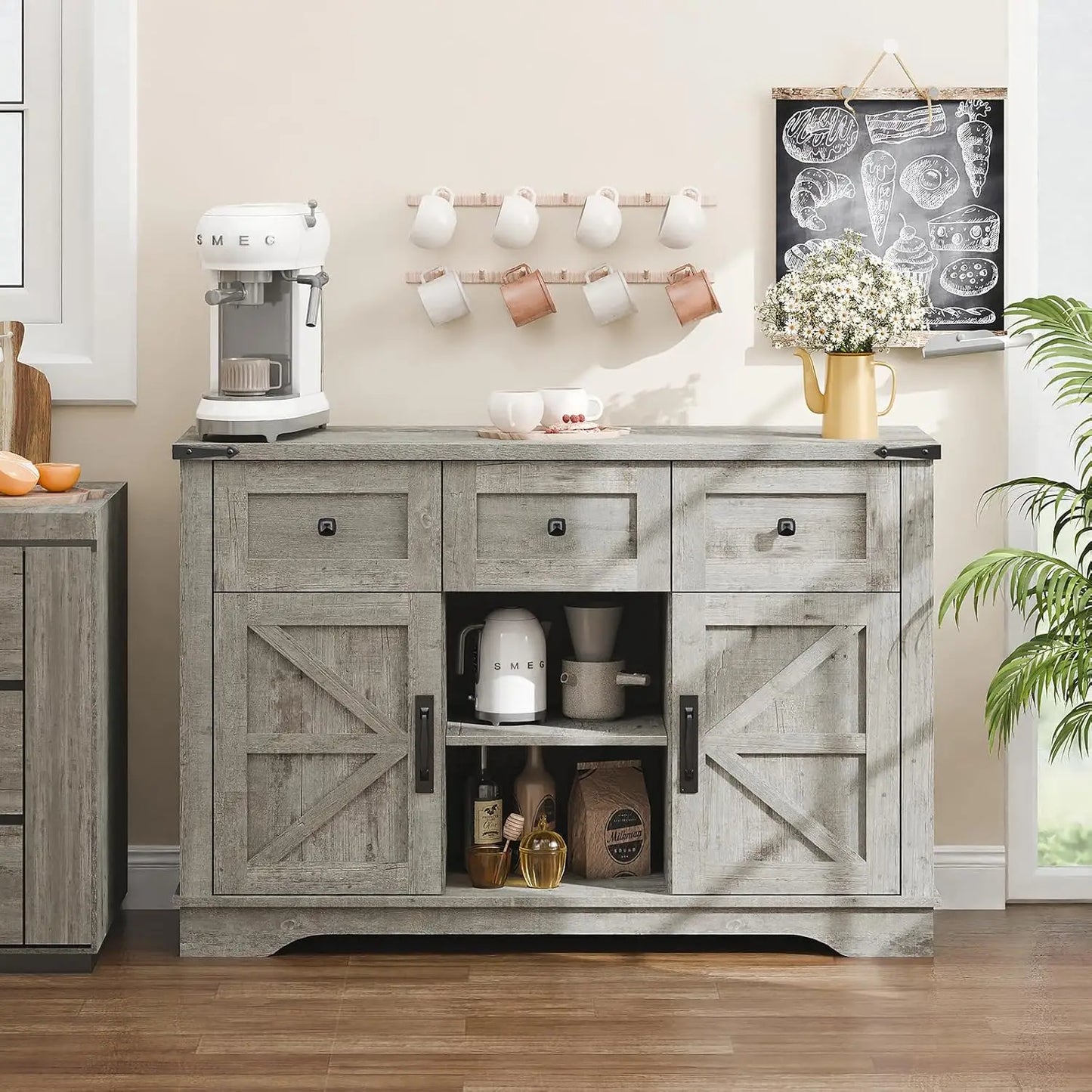 Farmhouse Buffet Cabinet with Storage,