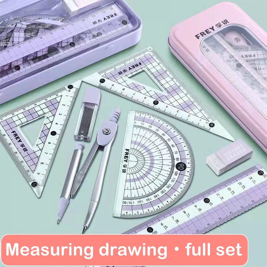 7 Pcs/Set Mathematical Rulers Set 
Multi-function Professional Compass Ruler
 Drawing Tools School Supplies Students Stationery