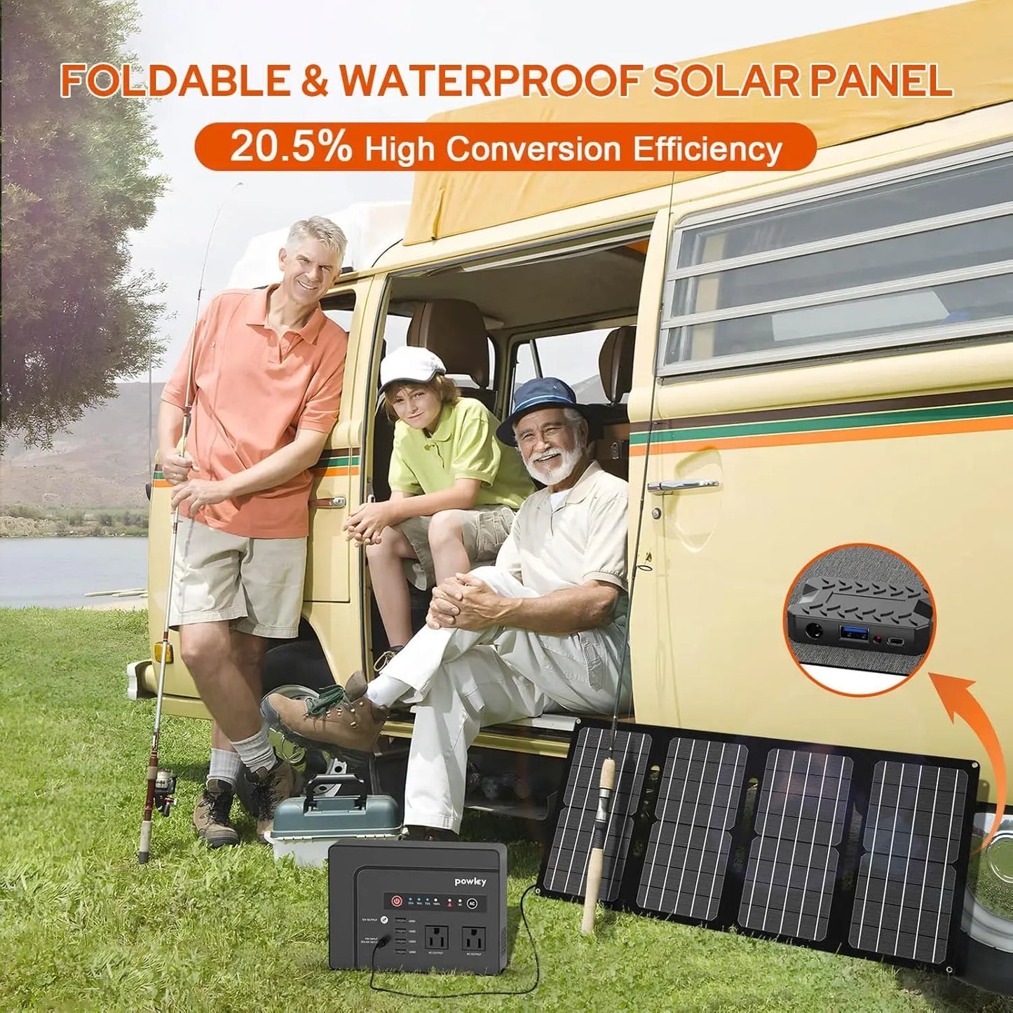 200W Portable Power Station with Solar Panel,
146Wh Power Bank with 40W Foldable Solar Panel for Outdoor Camping RV Home Backup
