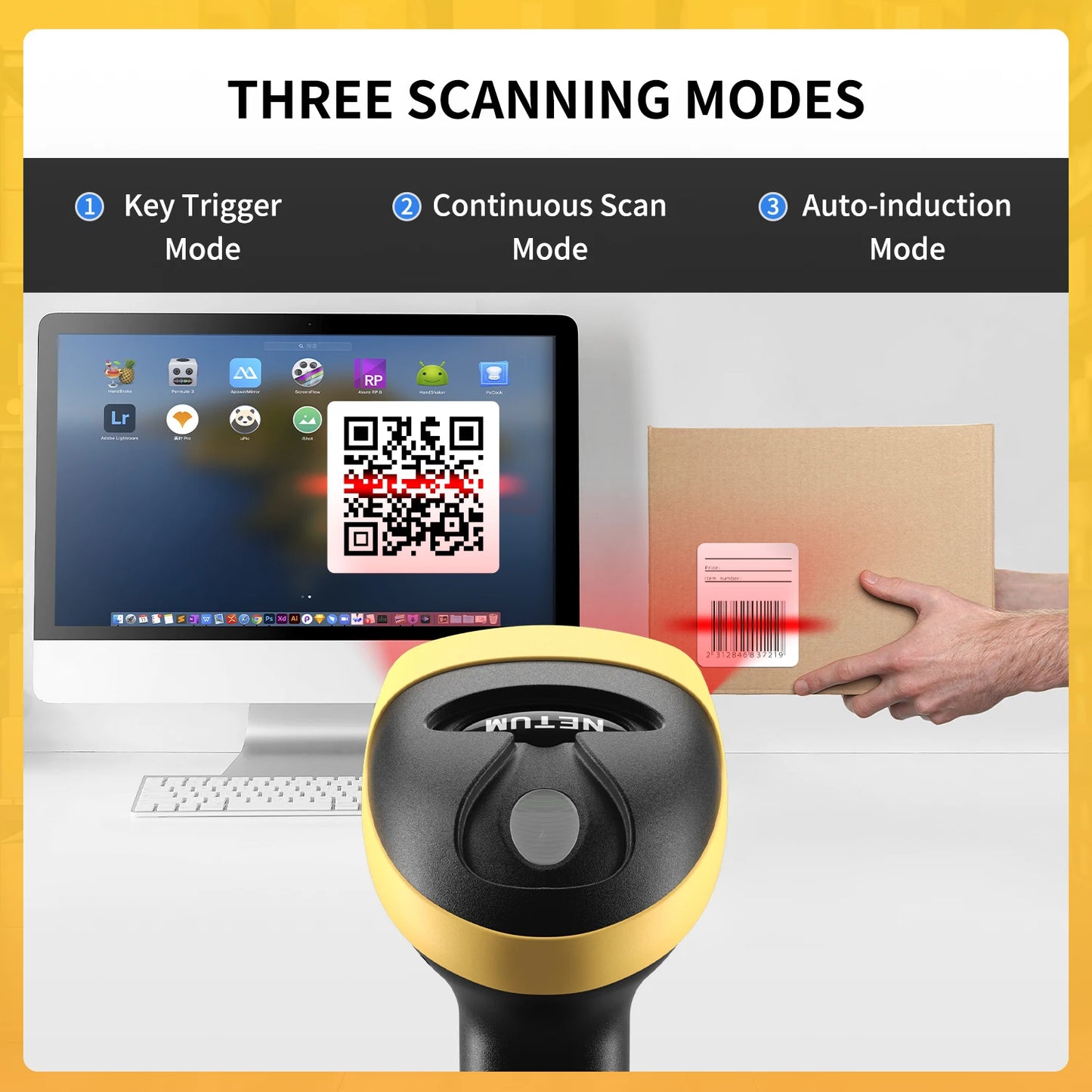 NETUM L8BL Bluetooth and Wireless 2D Barcode Scanner
L5 Wired QR Barcode Reader PDF417 Automatic Sensing for Pos Scanning