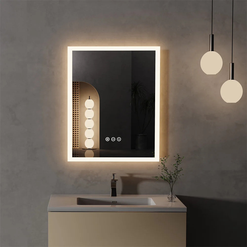 Backlit Touch Mirror Vanity Makeup Mirror
 Dimmable, Defog