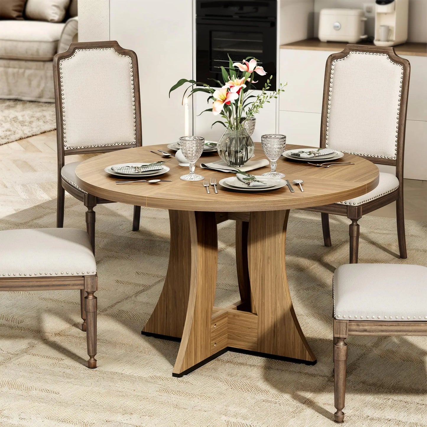 Round Dining Table for 4