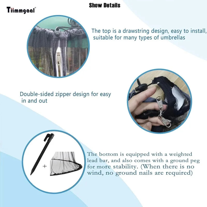 15Ft Mosquito Netting for Patio
Patio Screen Mesh with Double Zipper