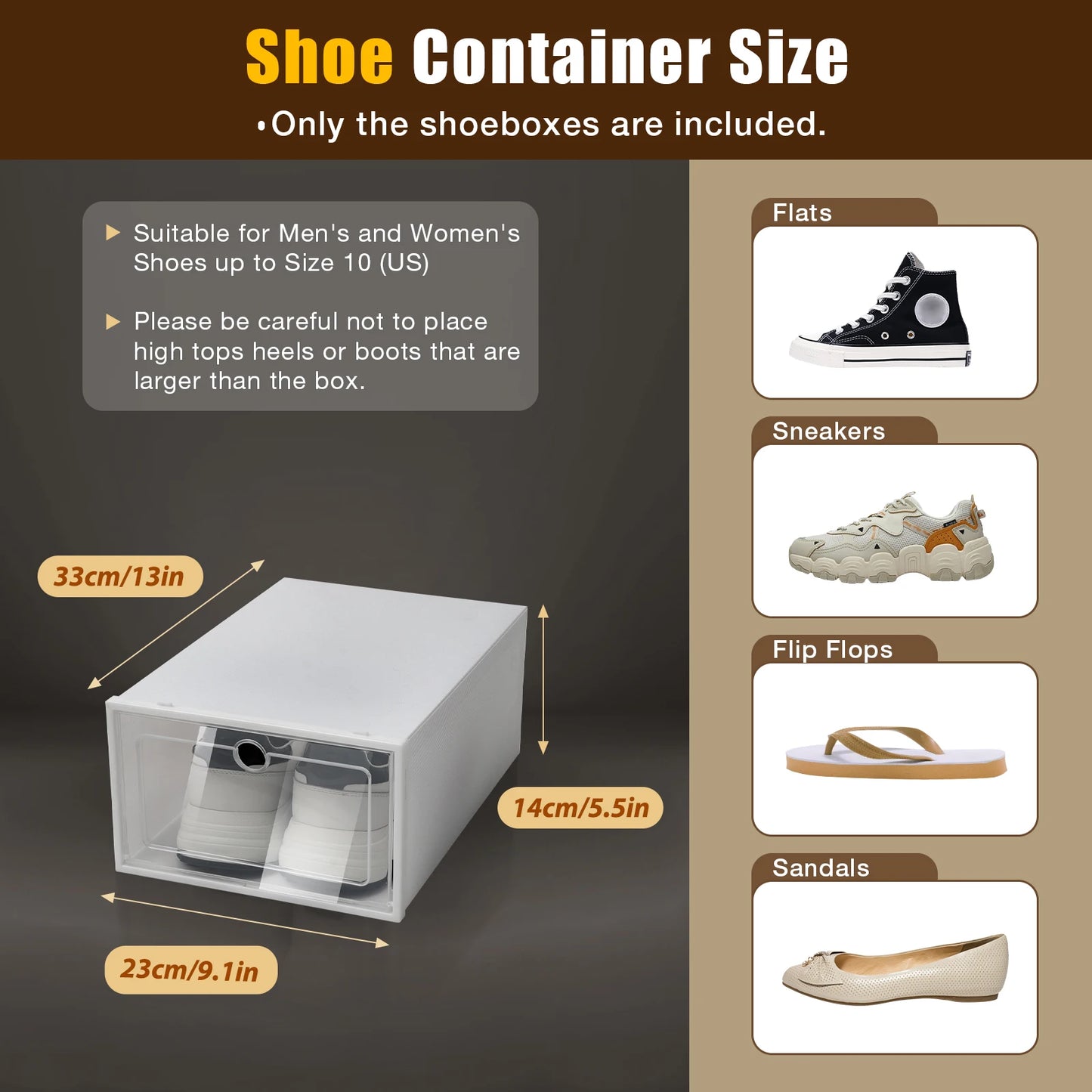 24 Pack Stackable Shoebox Thicken & Sturdy Clear
 Multifunctional Shoe Box for Universal Shoe Storage and Sneaker Boot Container