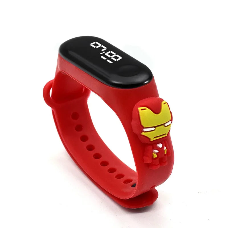 Pokemon Pikachu Avengers Spiderman LED Student Kids Sports Touch Cartoon Electronic Clock Watch Boys Girls Christmas Gifts Toys