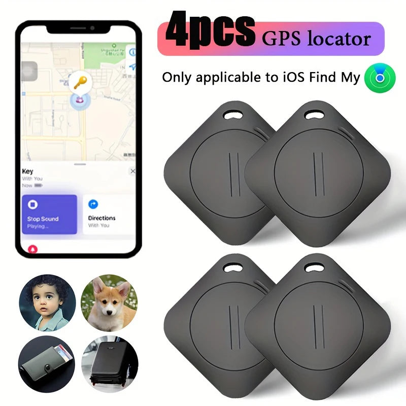 4PCS Smart GPS Tracker Work with Apple Find My APP iTag Anti Lost Reminder Device MFI Rated Locator Car Key Pet Kids Finder