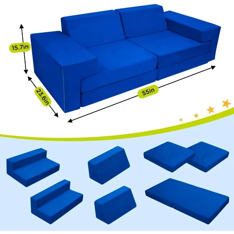 Premium Modular Kids Play Couch for Toddler though Teens,