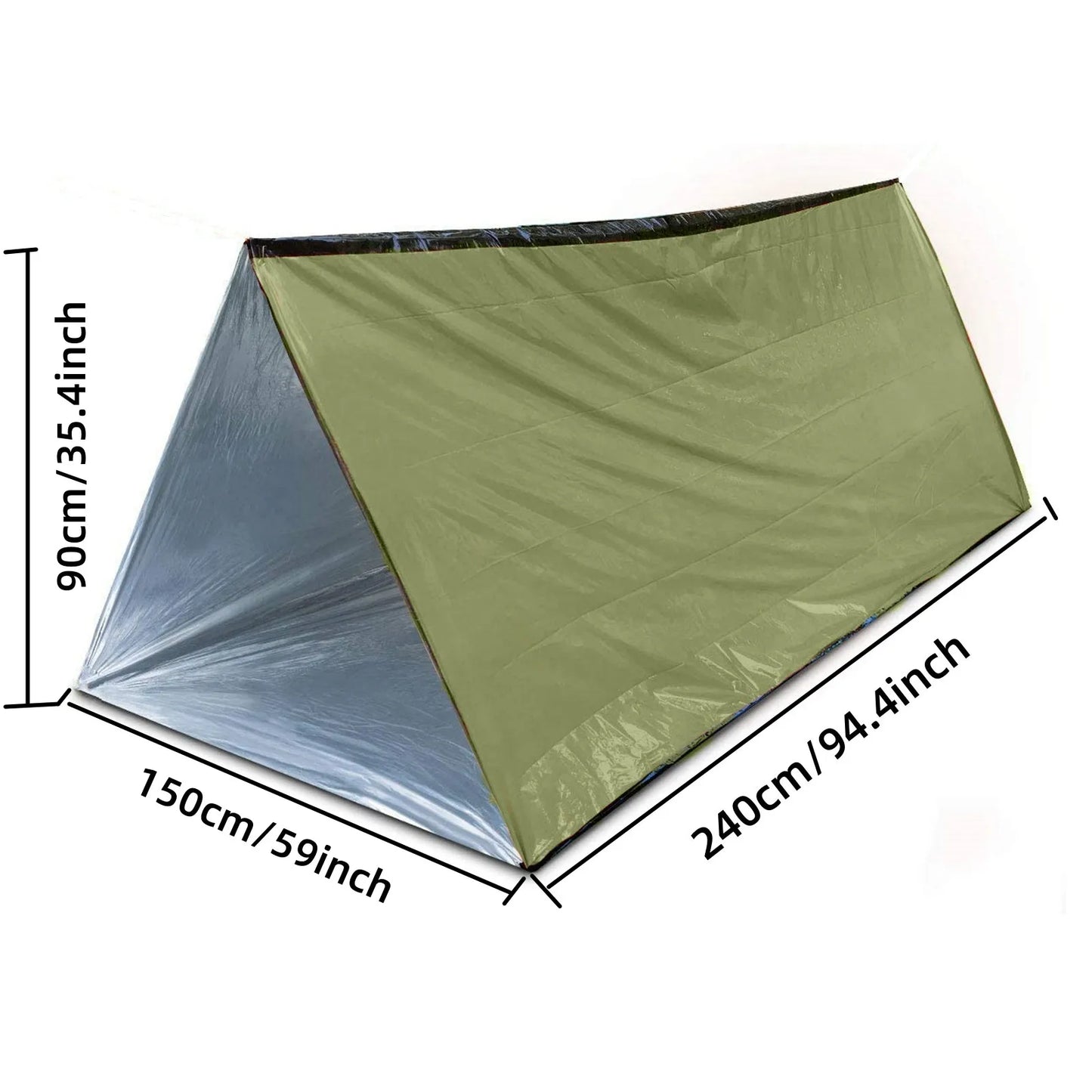 2 Person Emergency Shelter Bivy Survival Tent Kit
 Mylar Tube Tent Sleeping Bag,
 Waterproof Outdoor .SOS Thermal Blanket Reusable