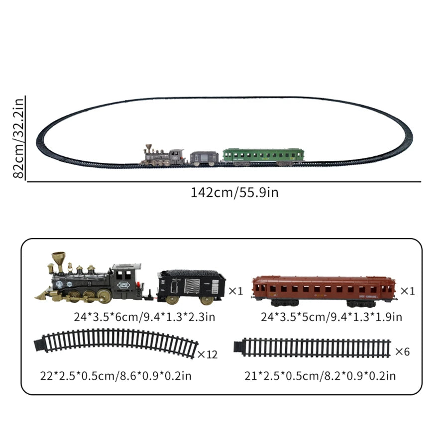 21PCS Electric Classical Track Train Children's Toy Birthday Gift Retro Train Toy