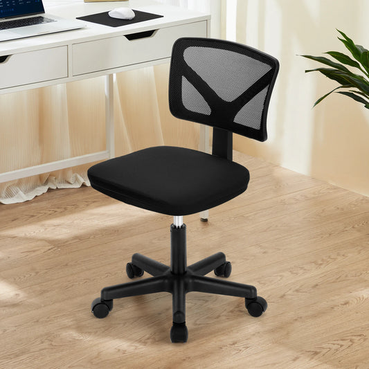Office Mesh with Lumbar Support Armless  Chair 
Low Back with Wheels Adjustable Height 360° Rolling Swivel Computer Chair