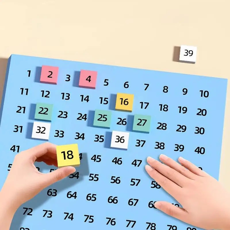 Math Hundred Board 1-100 Consecutive Numbers Learning Toy for Kids Preschool Educational Counting Game for 3 Years Old