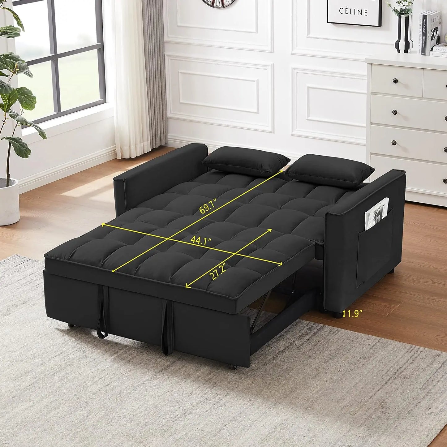 Modern Convertible Sleeper Sofa Bed,